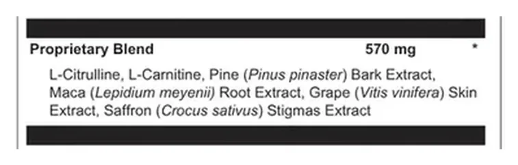 Label line: Proprietary Blend 570 mg with six ingredients